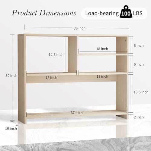 Jerry & Maggie 4-Tier Desktop Bookshelf Organizer White Wood 38 in - Image 2