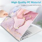 Mektron Case for 13.8" Microsoft Surface Laptop 8/7 (2026/2024) Surface Laptop 13.8 Inch Cover Fits Model 2036, Keyboard Cover +Screen Protector +Dust Plugs, Pink Marble - Image 6