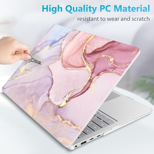 Mektron Case for 13.8" Microsoft Surface Laptop 8/7 (2026/2024) Surface Laptop 13.8 Inch Cover Fits Model 2036, Keyboard Cover +Screen Protector +Dust Plugs, Pink Marble - Image 6