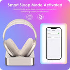 Headphone Charging Station for AirPods Max 1 & 2 - Magnetic Charger Dock with Lightning & USB-C Connectors, LED Indicator, Easy Drop-in Charging (Starlight) - Image 4