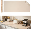 1.6mm Thick Leather 17x54 Inch Non-Slip Mat, Waterproof Countertop Protector, Dinner Table Runner/Cabinet Top Cover, Warm Beige by Promattoo