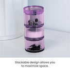 OfficeGoods 3-Tier Stackable Acrylic Holder, Purple with Silver Base - Image 4