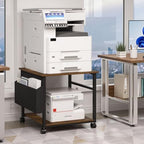 Lerliuo Brown Large Printer Stand with Storage by Lerliuo
