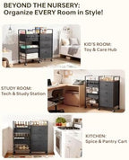 2in1 Baby Diaper Caddy Organizer and Storage Cart with Dividers and Drawers - Image 6