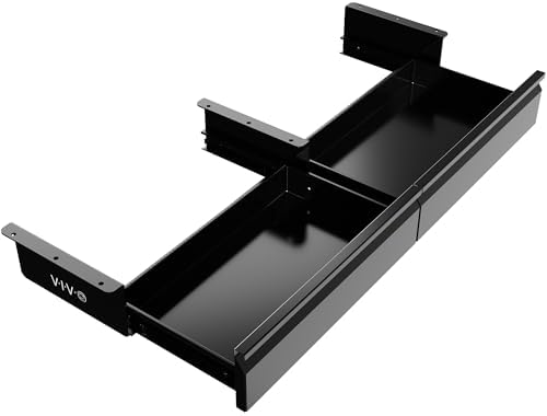 VIVO Black 32 x 9 inch Under Desk Slide Out Drawer Set, DESK-AC03A-2B by VIVO