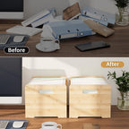 Bamboo Hanging File Organizer, Desk File Box, Open Top, 2 Pack, Natural - Image 4
