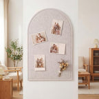 MotiMind Arched Felt Bulletin Board 35" x 24" Felt Wall Panels Large Arch Pin Cork Board No Drill Frameless Wall Tiles with 20 Gold Pins for Back to School Office Photo Display Home Decor(Beige) - Image 5