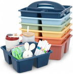 6 Pack Plastic Classroom Organizer Caddy with Handle, Boho Earthy by Yakydesign