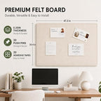 Felt Bulletin Board for Wall 48" x 36" Unfolded Size, Large Frameless Felt Pin Board, Soft Cork Board Alternative for Office, Home Planning, Notes, Photos & Wall Decor, Foldable Shipping, Easy Install - Image 2