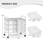 LDAILY 9 Drawer Rolling Storage Cart, Rolling Cart with Drawers for Classroom, Art Supply Craft Organizer on Wheel with Metal Frame & Handles for Home Office School - Image 3