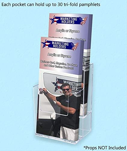 Marketing Holders 12 Pack Brochure Holder Multi Slot Rack for 4" Trifolds Maps or Menus All In One No Assembly Clear Take One Handouts Counter or Hanging Bin for Schools and Libraries - Image 3