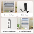 Mail Organizer Wall Mounted, 6-Slot Hanging File Organizer with Key Holder - Image 6