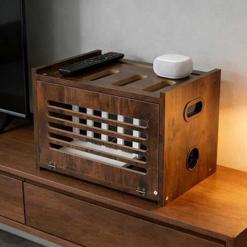 Wooden Router Box with Cable Management - Image 6