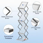 Literature Rack, Brochure Stands Display, 2-Pack Silver - Image 3