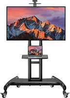 PERLESMITH Rolling TV Stand for 32-85 Inch Flat/Curved TVs up to 100 lbs by PERLESMITH