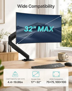 Single Monitor Arm for 17-32 Inch Screens, Full Motion Desk Mount - Image 2
