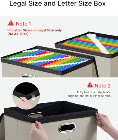 Oterri File Box Large 1-Pack Hanging Organizer for Letter/Legal-Size Folder - Image 4