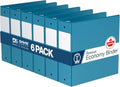 Premium Economy 3-Ring Binder, Spine Label, 3" Round Rings, Turquoise, 6 Pk by DAVISGROUP
