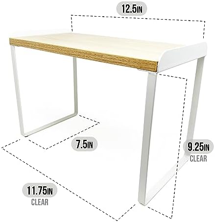 Mitus Stacking Wood Shelf Organizer, Counter Cabinet Storage Rack, 12 inch - Image 3