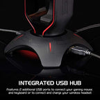 ENHANCE PC Gaming Headset Stand with Mouse Bungee - RGB Headphone Holder, 2 USB Ports, 7 LED Color Modes, Compatible with Desktops, Keyboards, Headphones - Image 5