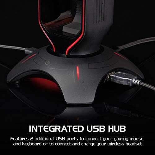 ENHANCE PC Gaming Headset Stand with Mouse Bungee - RGB Headphone Holder, 2 USB Ports, 7 LED Color Modes, Compatible with Desktops, Keyboards, Headphones - Image 5