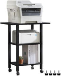 YUFAM 3 Tier Home Printer Stand with Storage, Black by YUFAM