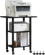 YUFAM 3 Tier Home Printer Stand with Storage, Black by YUFAM