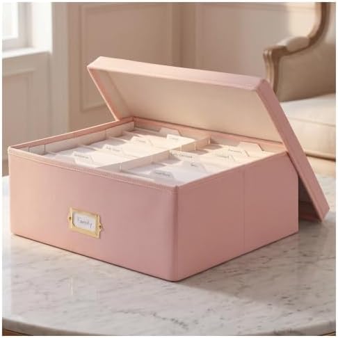 INMAKER PU Leather Photo Storage Box, Decorative 4x6 Photo Storage Box by INMAKER