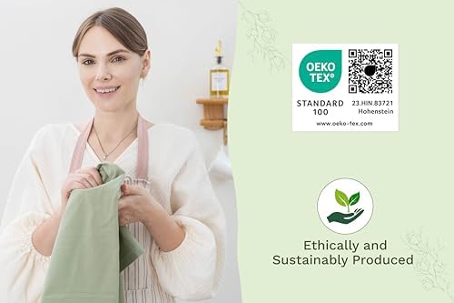 Organic Cotton Bulk Sage Green Flour Sack Kitchen Towels - 50 Pack, 100% Cotton, Lint-Free, Quick-Drying and Lightweight Kitchen Towels for Baking, Cleaning and Dish Drying (Sage Green) - Image 3