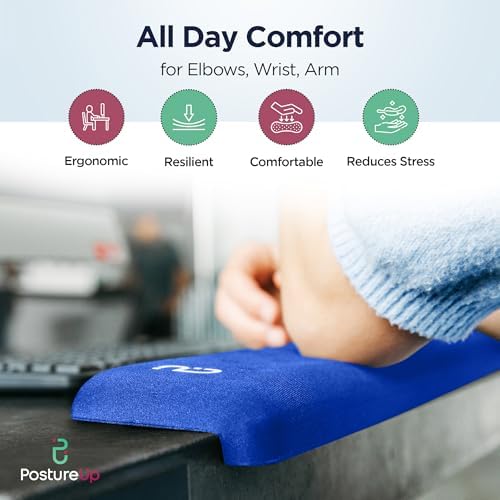 EdgeRest PostureUp L-Shaped Desk Long Wrist Rest Elbow, Forearm & Wrist Comfort Support for Table or Desk Edge, Non-Slip, Memory Foam Padding, Ergonomic Design for Work, Universal Fit, Blue - Image 7