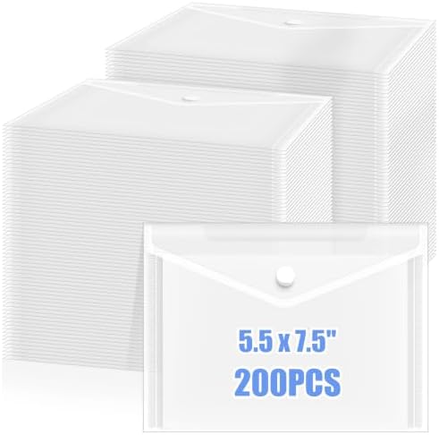 200 Pack 5 x 7 Inch Clear Plastic Envelopes by Unknown