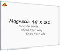 Lockways White Board Dry Erase Board 48 x 31 Inch, Magnetic Whiteboard by Lockways