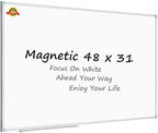 Lockways White Board Dry Erase Board 48 x 31 Inch, Magnetic Whiteboard by Lockways