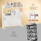 Adjustable Desktop Hutch Bookshelf with Pegboard, 38.9" Wide - Image 3