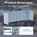 Desk Privacy Panel,2PCS L-Shaped Clamp-On Office Desk Divider,2-in-1 Adjustable Acoustic Desktop Partition Or Under Desk Modesty Panel,for Office,Home,Felt(Blue, 47.2" x 17.7") - Image 6