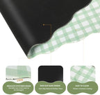 L-SPOUTTO Green Checkered Mouse Pad Set,Cottagecore Scalloped Desk Mat Set - Image 4