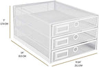Annova Desk Organizer Wire Mesh 3 Tier Sliding Drawers Paper Sorter/Multifunctional/Premium Solid Construction for Letters, Documents, Mail, Files, Paper, Kids' Art Supplies (White) - Image 3