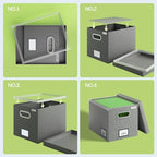 File Organizer Box - File Boxes for Hanging Files with Lid Set of 2 Decorative Hanging Folders Letter Size Organizer with One-Piece Plastic Frame Slides (Grey, 13.2 * 10.1 * 10.1in(2Pack)) - Image 2