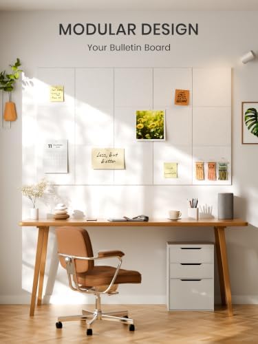Bumusty 48"x 36" Large Felt Bulletin Board Tiles, Milky White - Image 7