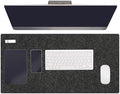 PATIKIL 47.2" x 23.6" Large Felt Desk Pad Protector, Non-Slip Desk Mat Full Table Mouse Pad Keyboard Mats for Laptop Computer Writing Desk Table Gaming Home, Dark Gray by PATIKIL