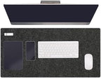 PATIKIL 47.2" x 23.6" Large Felt Desk Pad Protector, Non-Slip Desk Mat Full Table Mouse Pad Keyboard Mats for Laptop Computer Writing Desk Table Gaming Home, Dark Gray by PATIKIL
