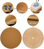 MAIDERN 42 Inch Round Cork & Leather Table Pad Protector, Cuttable Size (36-42 Inch), Trimmable Dining Table Mat, Heat Resistant/Non-Slip Table Cover for Kitchen, Office, or Restauran (Brown) - Image 3