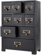 Apothecary Drawers Apothecary Cabinet with Drawers, Black by PACKGILO