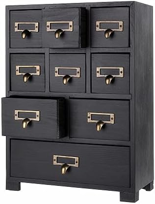 Apothecary Drawers Apothecary Cabinet with Drawers, Black by PACKGILO