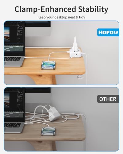 Desk Clamp Power Strip with 4 Outlets & 4USB, 6FT Extension Cord for Home - Image 6