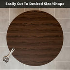 Round Table Mats - Can Be Used On Both Sides Waterproof and Easy to Clean Good Flatness Used for Dining Table(Walnut Wood Grain Dia.54Inch) - Image 4