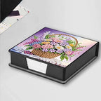 4PCS Diamond Art Painting Notecard Box- Sticky Note Box with Total 640 (160 Pages Each) Sheets of Paper, Gem Art Sticky Note Holder,Memo Pad for Office Desk(Flower Basket) - Image 5