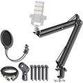 StreamEye Boom Arm Mic Stand with Desktop Mount, Detachable Clip, Professional Grade XLR Cable, Microphone Pop Filter and Cable Ties by StreamEye