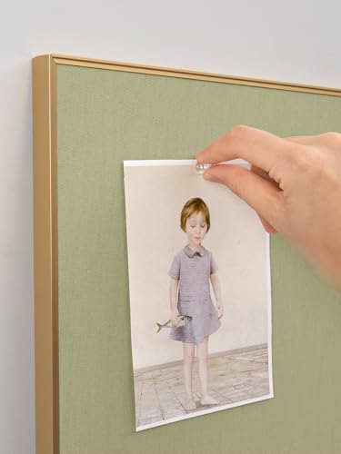 Fabric Bulletin Board 30x20 inches, Golden Aluminum Framed Wall Pin Board - Image 6