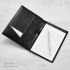 HISCOW Slim Leather Junior Padfolio, 5x8 Notepad Cover, Veg-Tanned Noir - Image 2